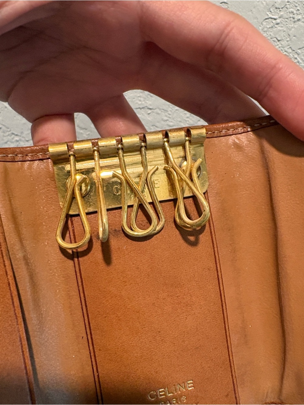 Celine Beige Canvas & Brown Leather Key Card Holder - Picture 6 of 13